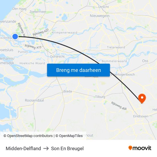 Midden-Delfland to Son En Breugel map