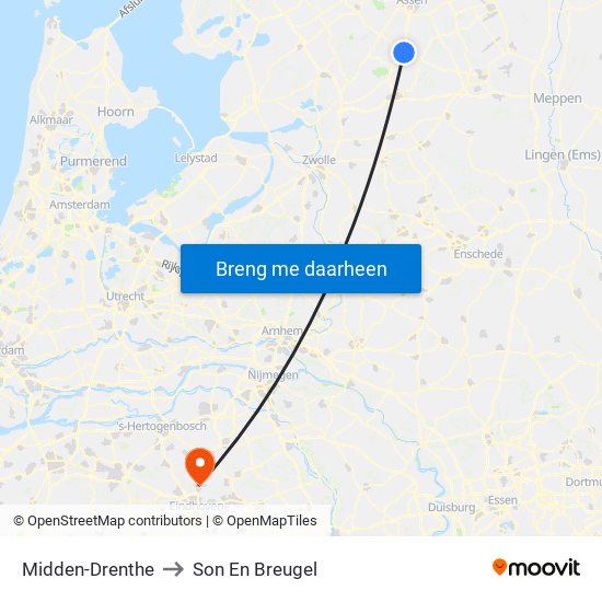 Midden-Drenthe to Son En Breugel map