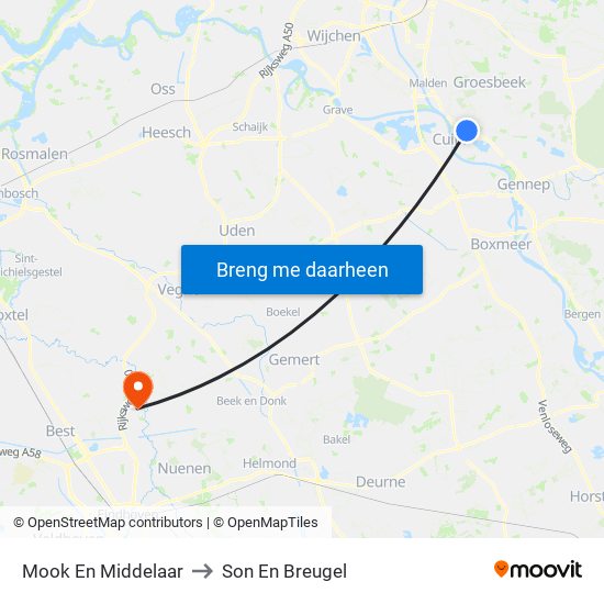 Mook En Middelaar to Son En Breugel map