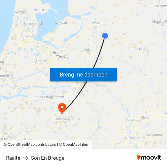 Raalte to Son En Breugel map