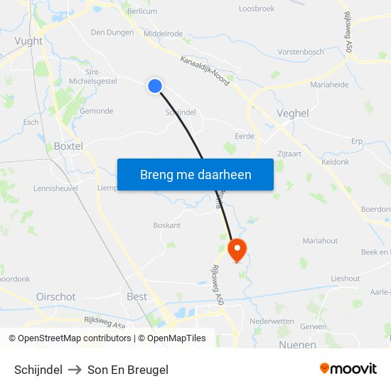 Schijndel to Son En Breugel map