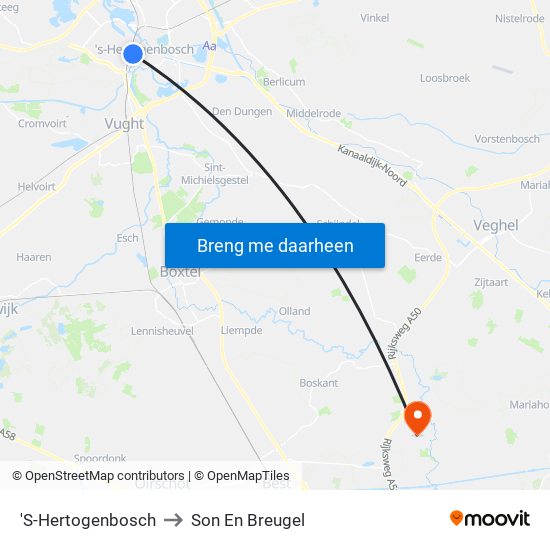 'S-Hertogenbosch to Son En Breugel map