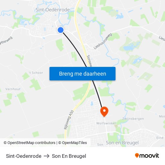 Sint-Oedenrode to Son En Breugel map