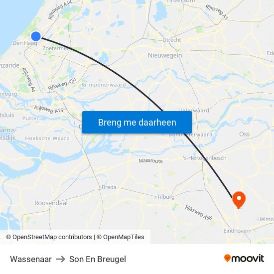 Wassenaar to Son En Breugel map