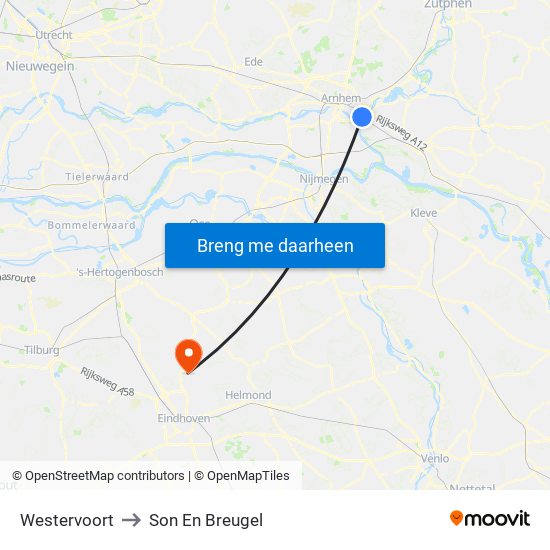 Westervoort to Son En Breugel map