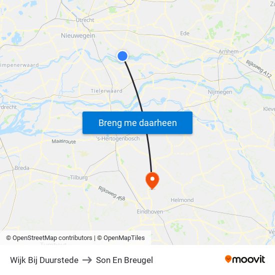 Wijk Bij Duurstede to Son En Breugel map