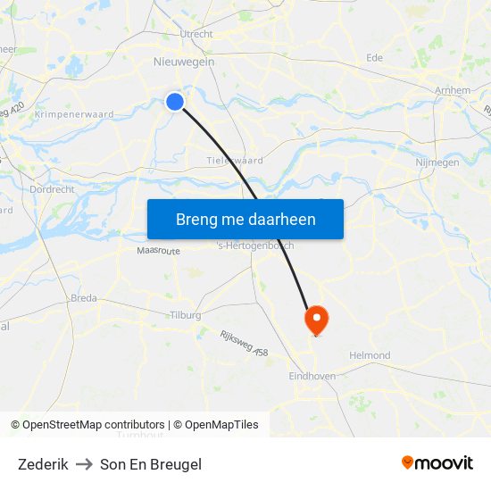 Zederik to Son En Breugel map