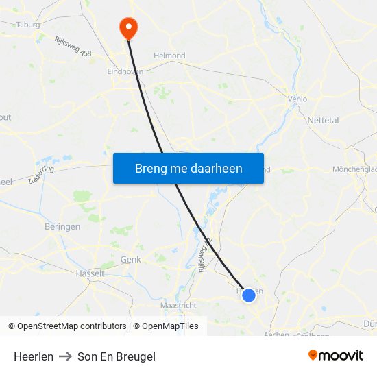 Heerlen to Son En Breugel map