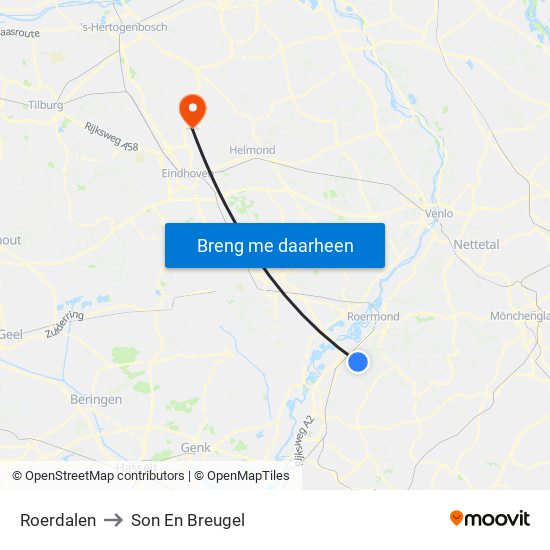 Roerdalen to Son En Breugel map