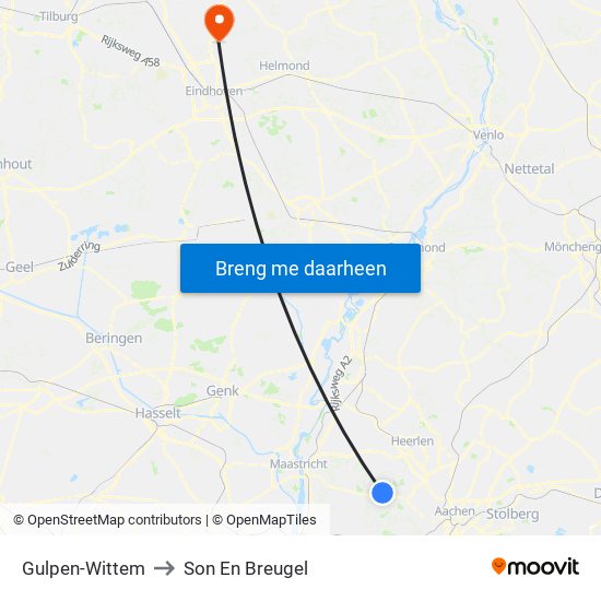 Gulpen-Wittem to Son En Breugel map