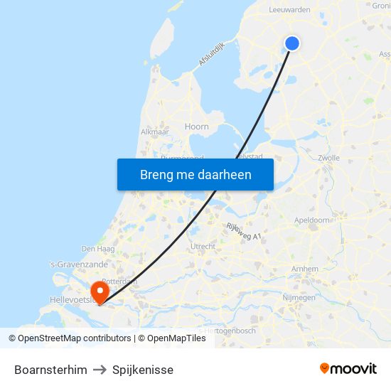 Boarnsterhim to Spijkenisse map