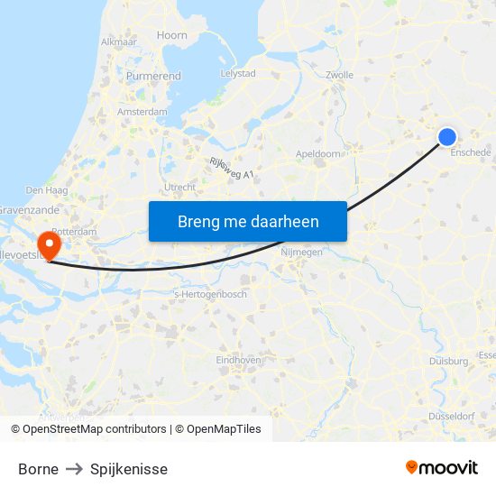 Borne to Spijkenisse map