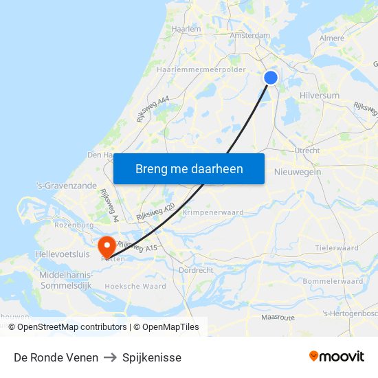 De Ronde Venen to Spijkenisse map
