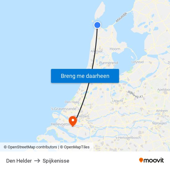 Den Helder to Spijkenisse map