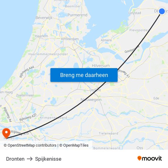 Dronten to Spijkenisse map