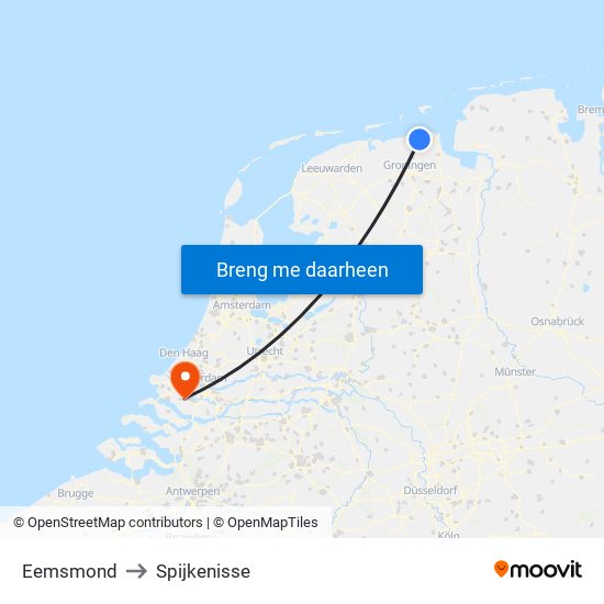 Eemsmond to Spijkenisse map