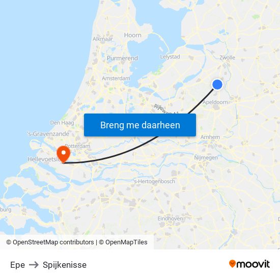 Epe to Spijkenisse map
