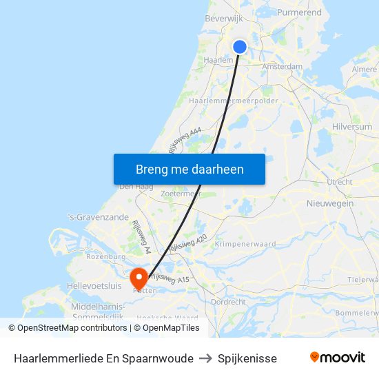 Haarlemmerliede En Spaarnwoude to Spijkenisse map