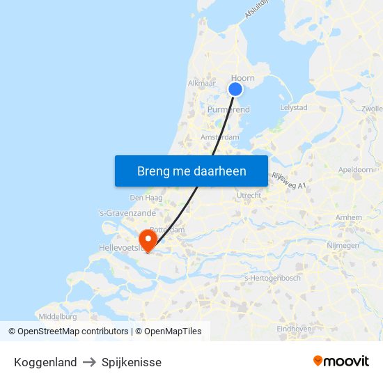 Koggenland to Spijkenisse map