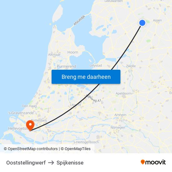 Ooststellingwerf to Spijkenisse map