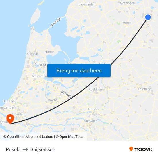 Pekela to Spijkenisse map