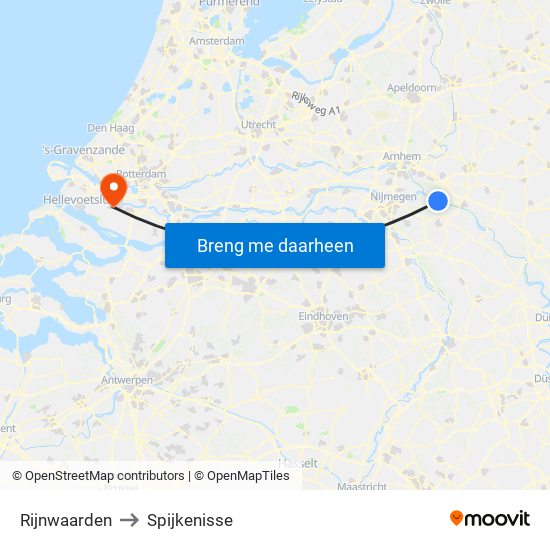 Rijnwaarden to Spijkenisse map