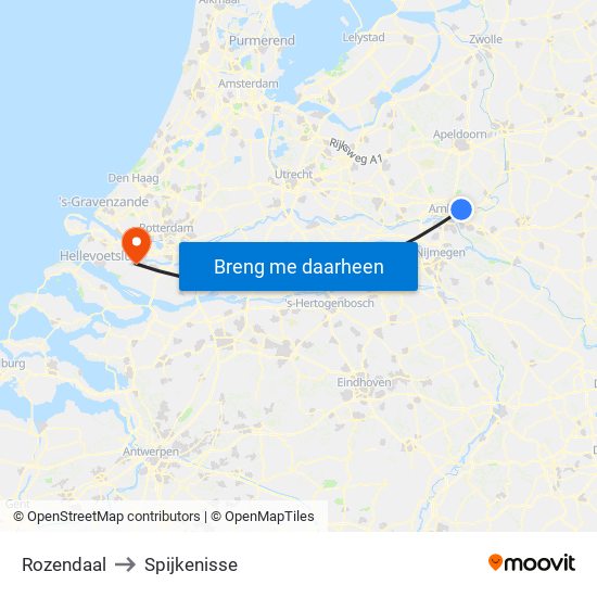 Rozendaal to Spijkenisse map