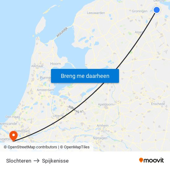 Slochteren to Spijkenisse map