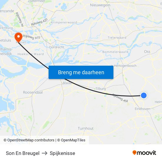 Son En Breugel to Spijkenisse map