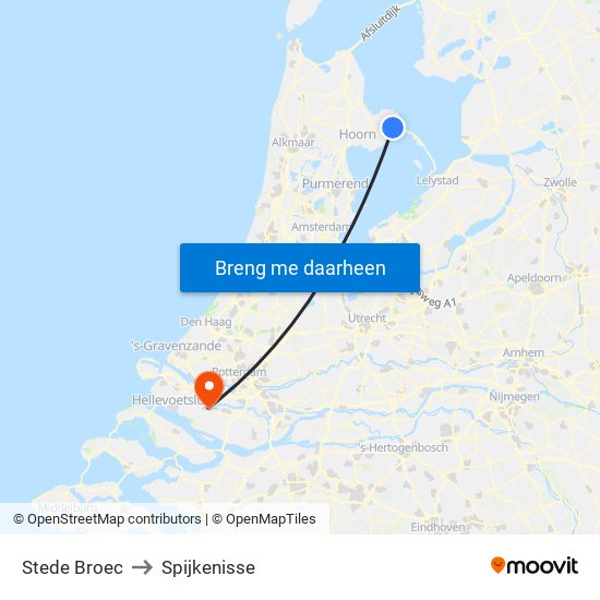 Stede Broec to Spijkenisse map