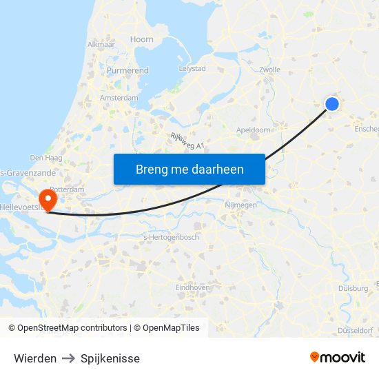 Wierden to Spijkenisse map