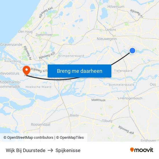 Wijk Bij Duurstede to Spijkenisse map