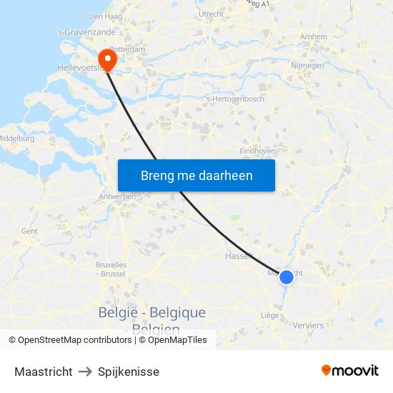 Maastricht to Spijkenisse map