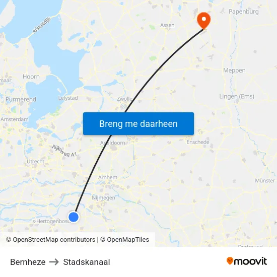 Bernheze to Stadskanaal map