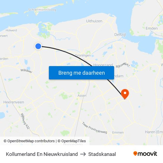 Kollumerland En Nieuwkruisland to Stadskanaal map
