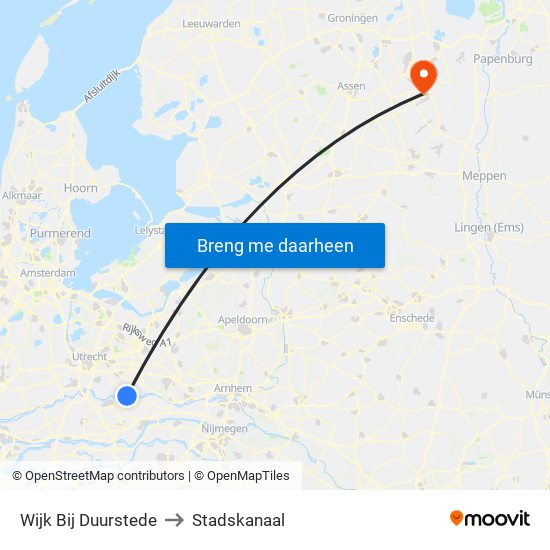 Wijk Bij Duurstede to Stadskanaal map