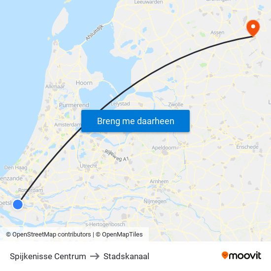 Spijkenisse Centrum to Stadskanaal map