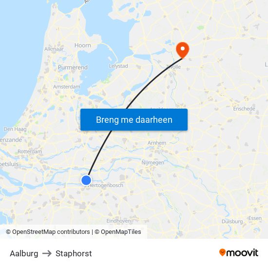 Aalburg to Staphorst map