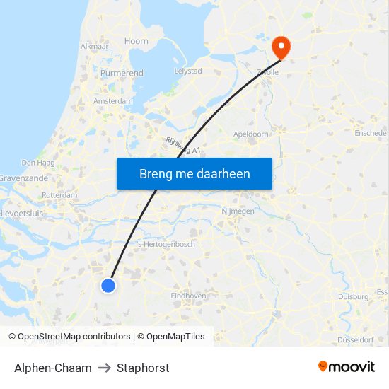 Alphen-Chaam to Staphorst map