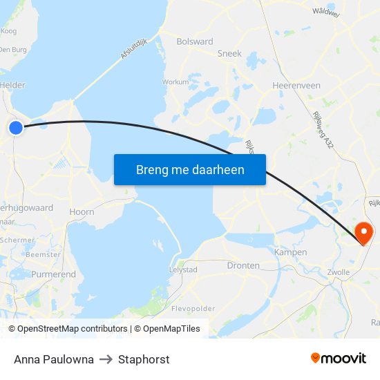Anna Paulowna to Staphorst map