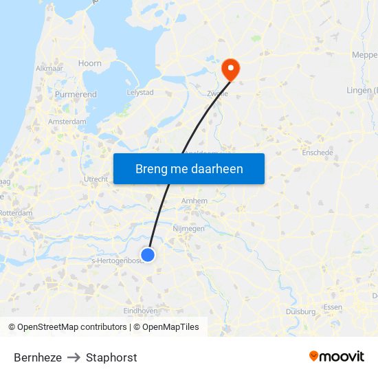 Bernheze to Staphorst map