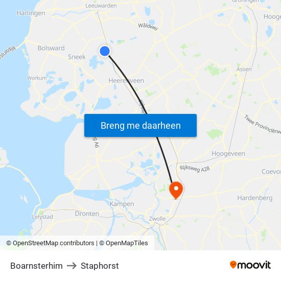Boarnsterhim to Staphorst map