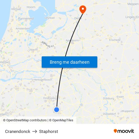 Cranendonck to Staphorst map