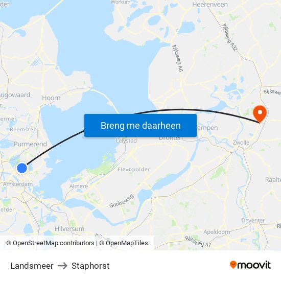 Landsmeer to Staphorst map