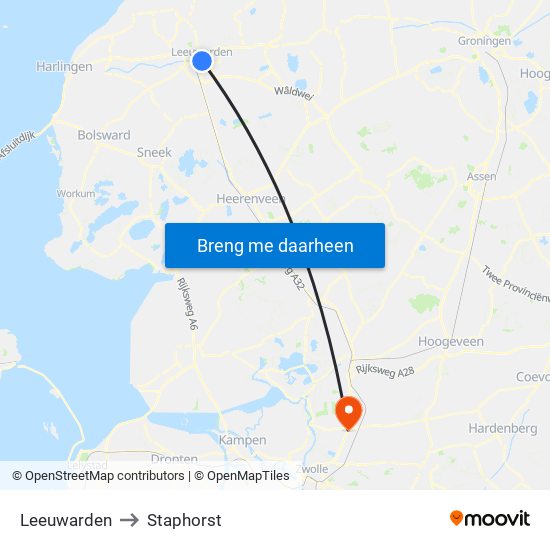 Leeuwarden to Leeuwarden map