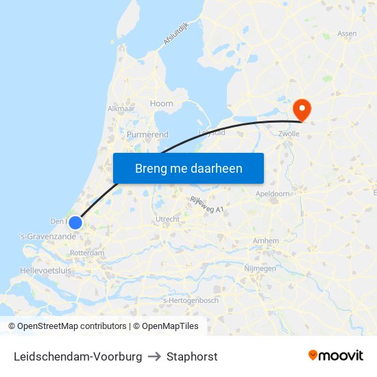 Leidschendam-Voorburg to Staphorst map