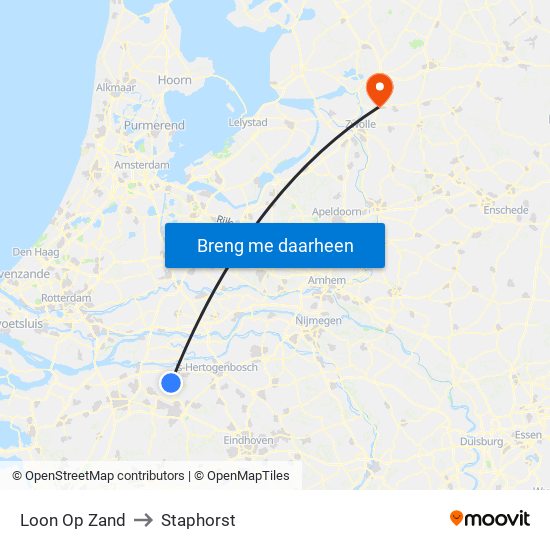 Loon Op Zand to Staphorst map