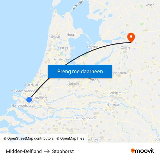Midden-Delfland to Staphorst map