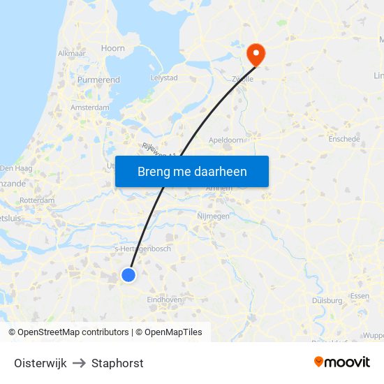 Oisterwijk to Staphorst map
