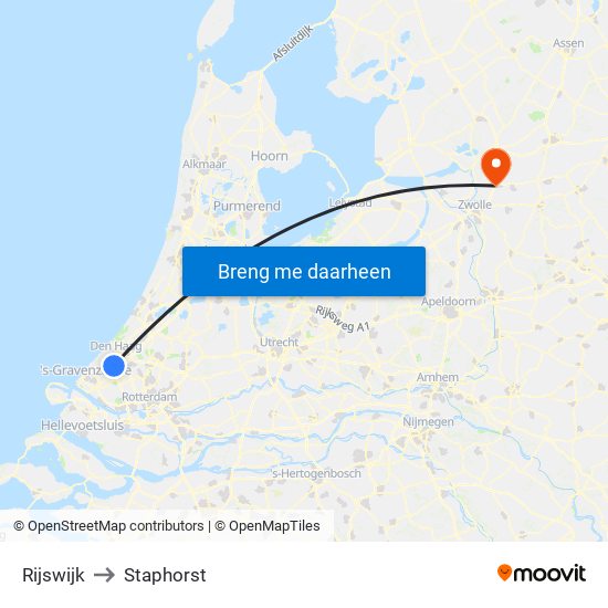 Rijswijk to Staphorst map